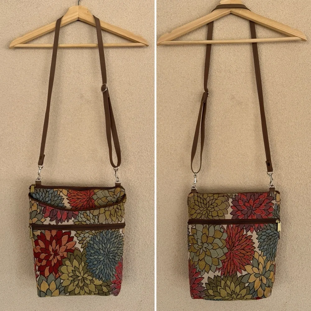 VTG Danny K Beverly Hills Tapestry Fall Floral Crossbody Bag | Made in USA 🇺🇸